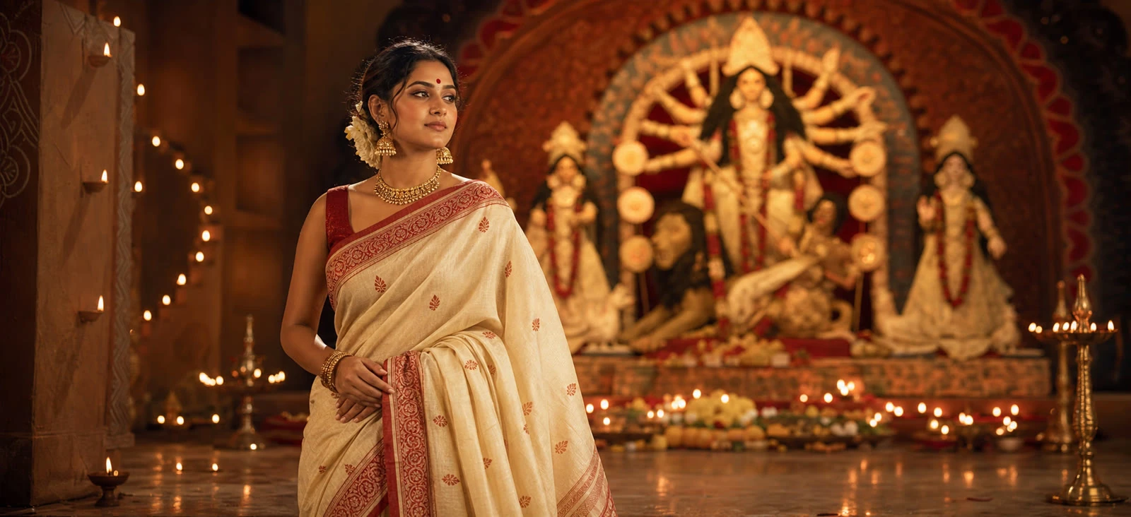 Festive saree styling suited to different occasions