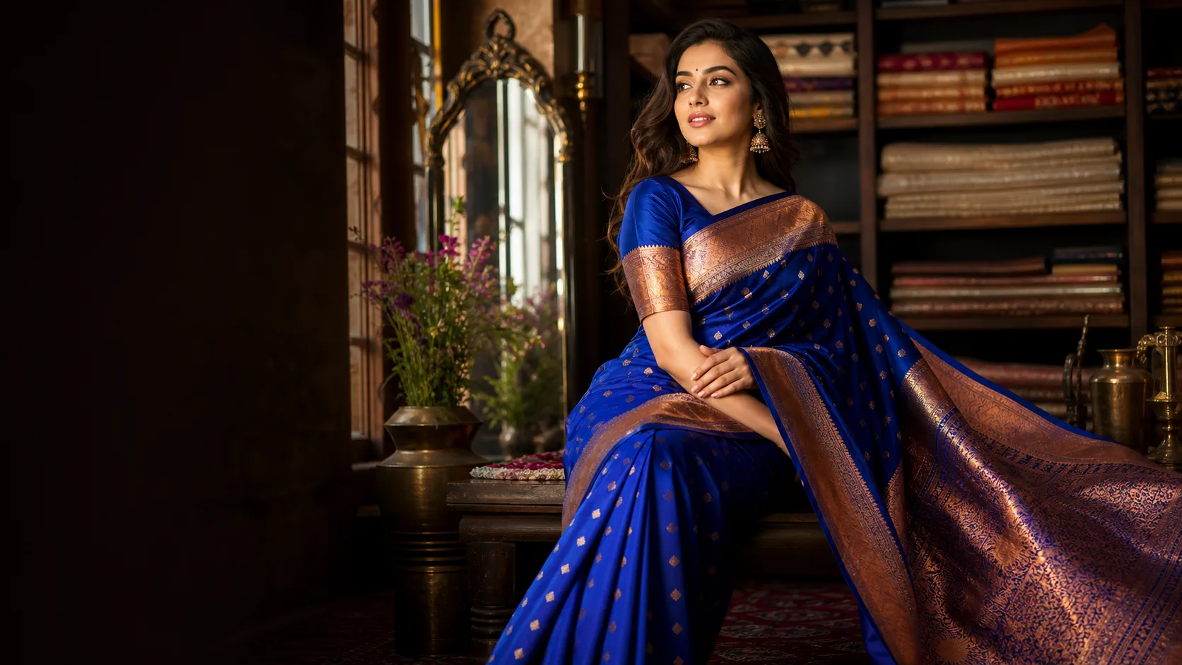 Detailed saree border photographed for online inspection
